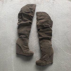 ✨ Taupe Suede Over the Knee Boots ✨